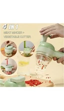 4 In 1 Handheld Electric Slicer Meat Mincer Vegetable Cutter Chopper New in Box