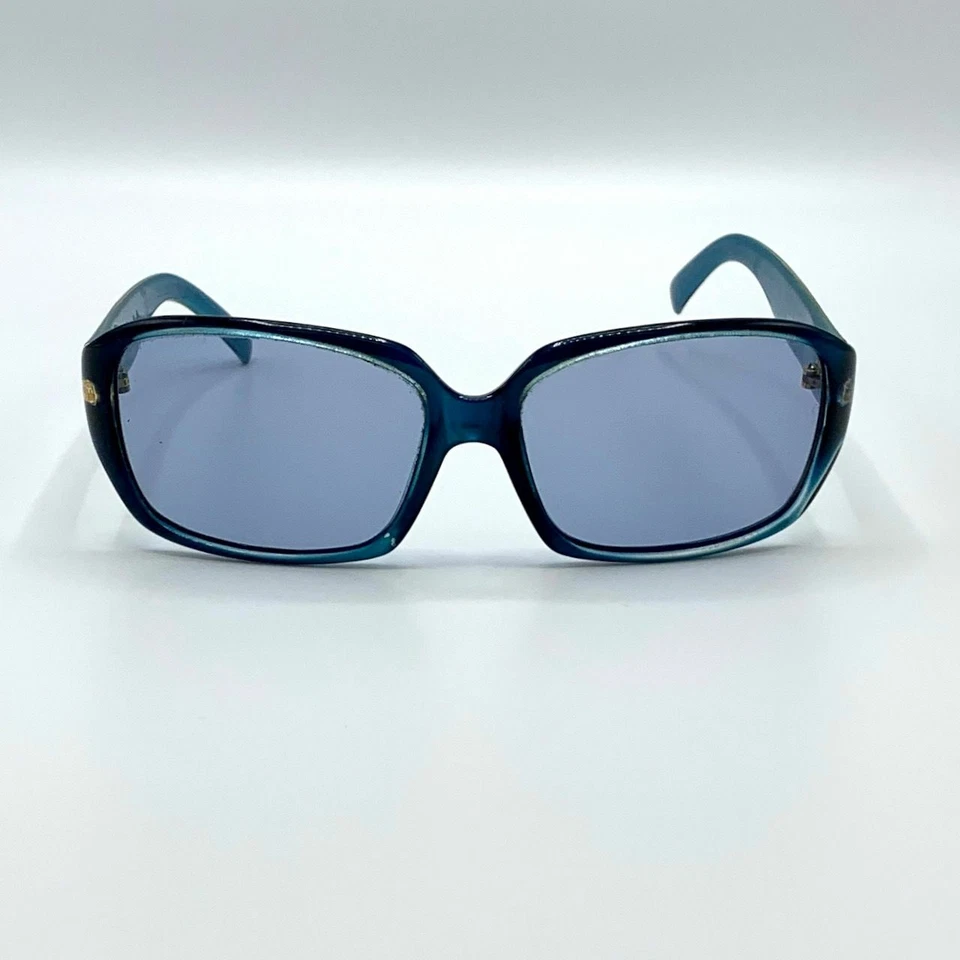 Gafas de sol Versace vintage Mod 437 Col 754 azul dorado estampado de llaves griegas con estuche Foto 2 de 4