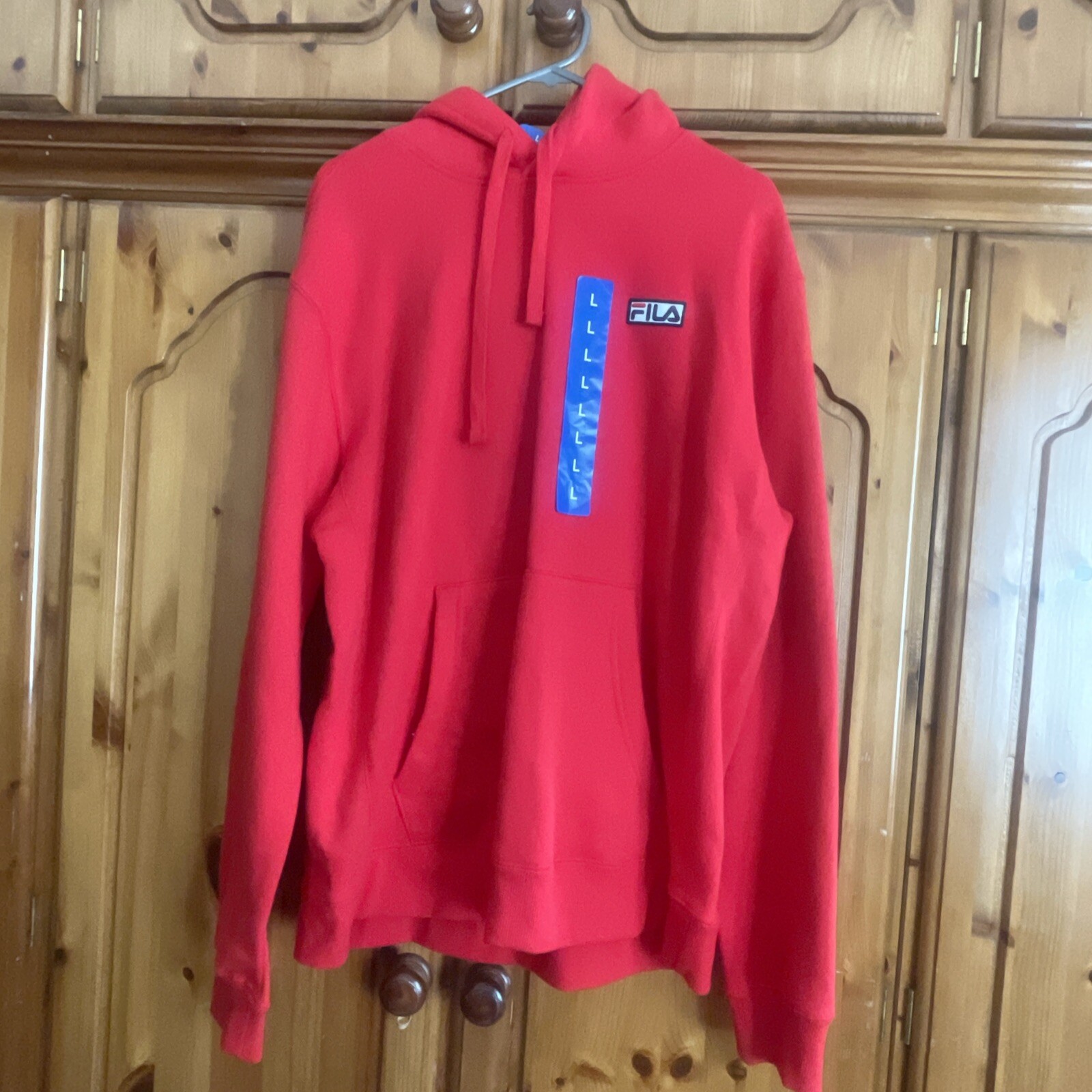 Maglione uomo Fila rosso con cappuccio taglia grande nuovo con etichette