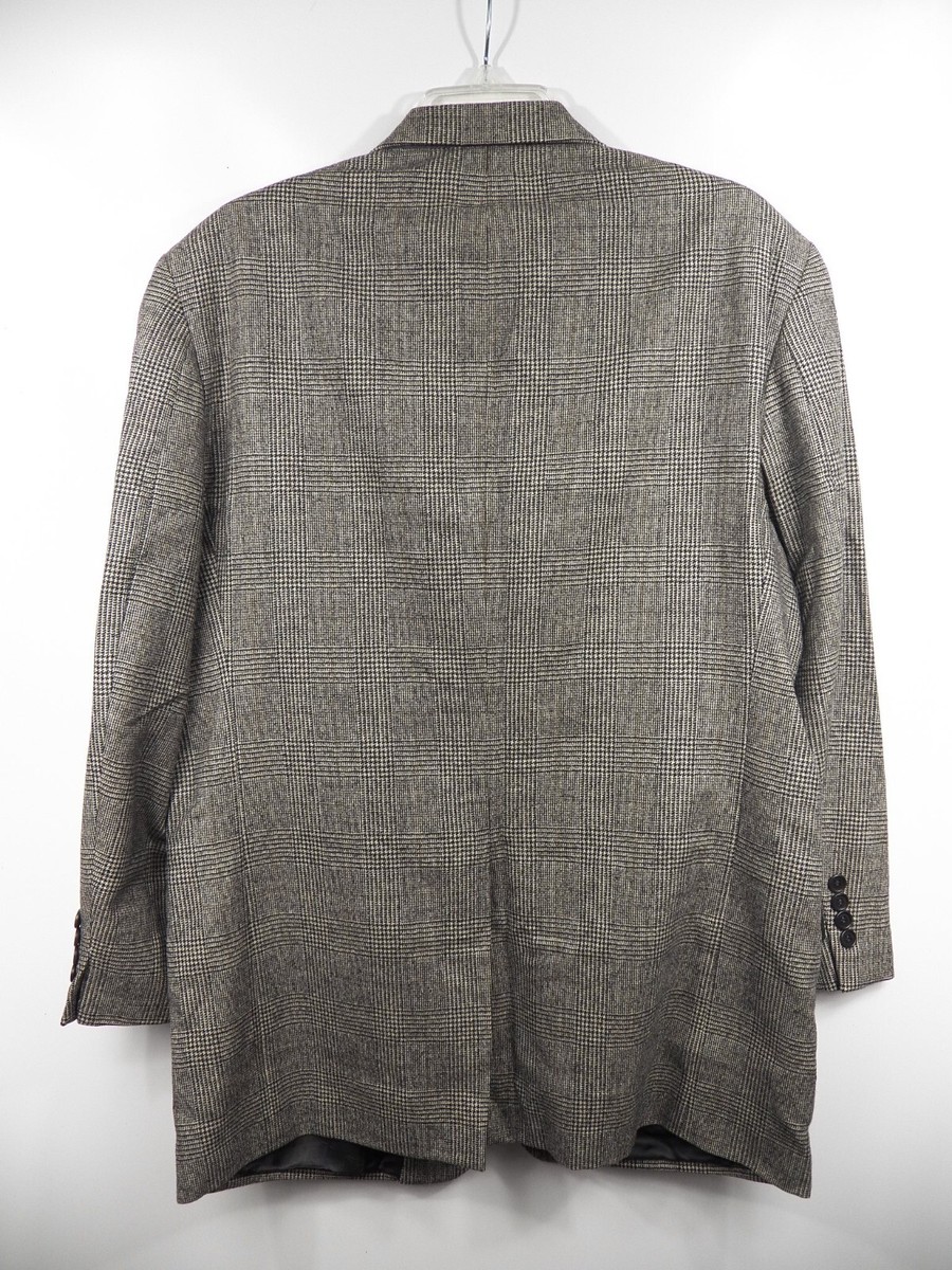 BROOKS BROTHERS LORO PIANA MENS 42 R BLAZER SPORTCOAT GREY CHECK