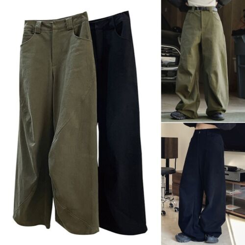 Women Cargo Pants Trousers High Waist Straight Wide Leg Hip Hop Casual Loose