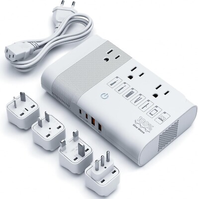 **Voltage Converter 220 to 110, 350W, Universal Travel Adapter, 2 USB-C, 2 USB-A