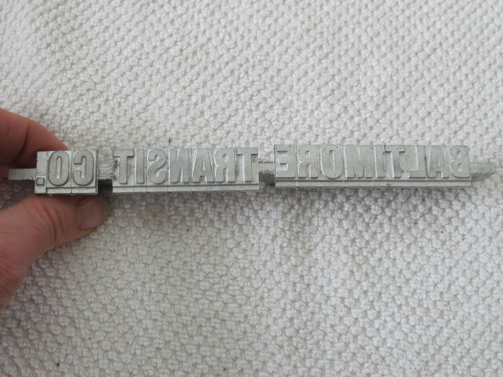 Hot Foil Embossing & Stamping Machine Letters  1/2” Baltimore Transit Co