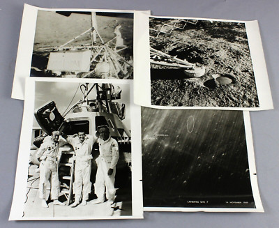 FOUR vintage 1969 NASA Apollo 12 PHOTOGRAPHS 2nd landing mission surveyor iii