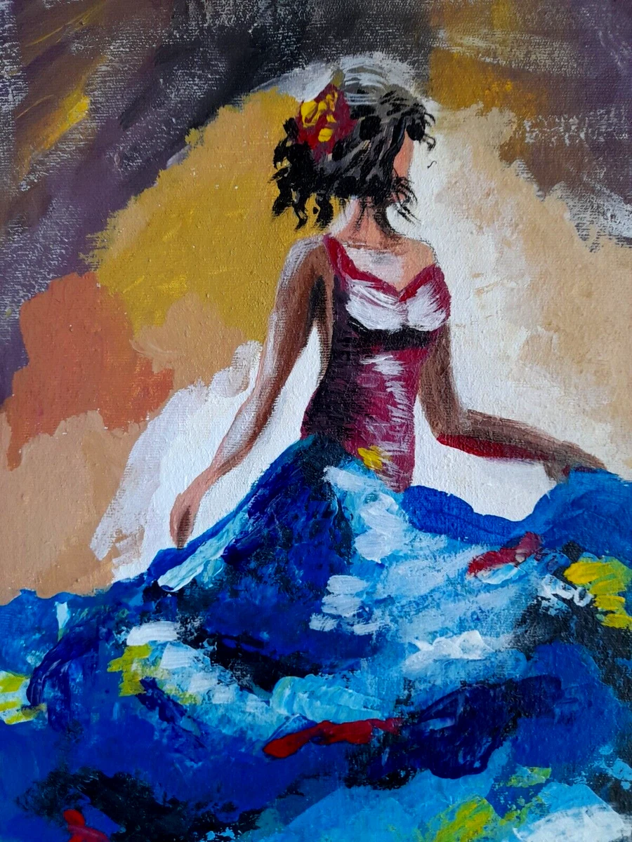 Woman body painting dance abstract lady painting Latino Spanish dancer Artwork