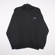 Reebok Vintage Y2K Black Track Jacket Mens Size S Full Zip High Neck Retro