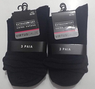 6 Paar Virtus Damen Kurzsocken Socken Baumwolle warm Rand Lasercut