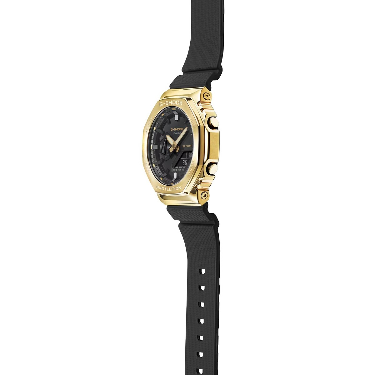 CASIO G-SHOCK metallic Gold and Black Resin Strap GM-2100G-1A9JF