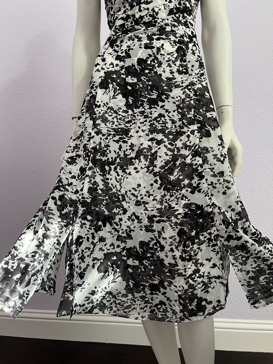 White House Black Market Sleeveless Printed Chiffon Fit-And-Flare Dress  Size 6 | eBay