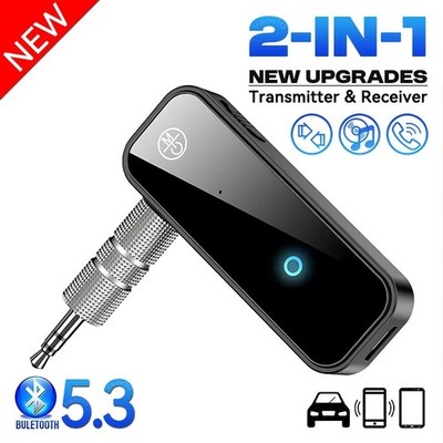 USB Wireless Bluetooth 5.0 Transmitter Receiver 2in1 Audio Adapter 3.5mm Aux Car