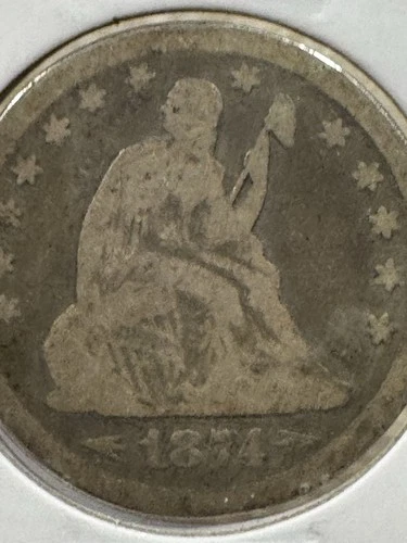 1874 Seated Liberty Quarter Arrows