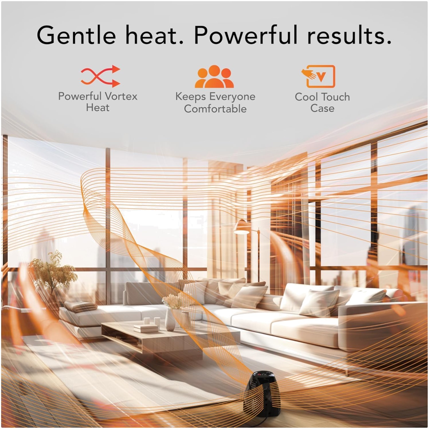 Energy Efficient Electric Heater, Adjustable Thermostat