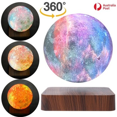 Magnetic Levitating LED Galaxy Ball Moon Light Floating Rotating Home Decor Lamp