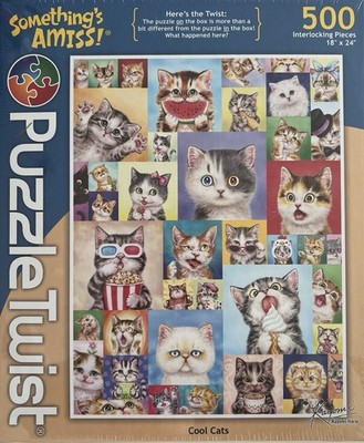 Puzzle Twist Something's Amiss Cool Cats 500 pc Puzzle - NEW