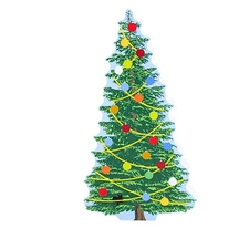 Cat's Town Square Christmas Tree Decorative Cats Meow Village Accessory