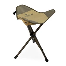 Black Sierra Folding Hunting Stool w/Shoulder Strap Supports 225 lbs, Tan
