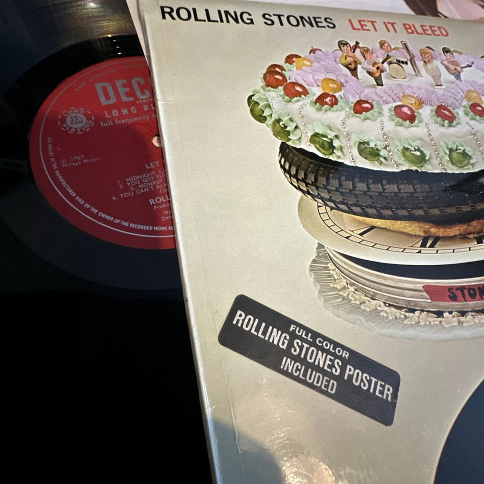Rolling Stones Let It Bleed 1969 UK Mono vinyl LP 1st issue. Orig. inner Poster Foto 4 de 4