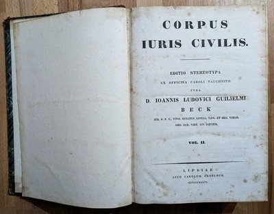 Corpus Iuris Civilis. Vol. II. Editio stereotypa a officina Caroli Tauchnitii cu