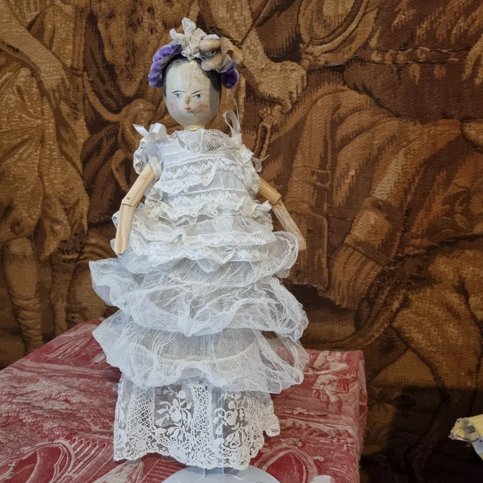 GRODNERTAL poupée de bois ancienne circa XIXiéme,29/30cm - Photo 3/4