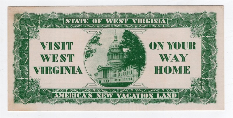 1930'S VISIT WEST VIRGINIA FOLD OUT TRAVEL BROCHURE