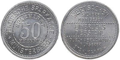 Germany - Sparkasse Münsterberg 50 Pfennig No Date - Emergency Money Valuables