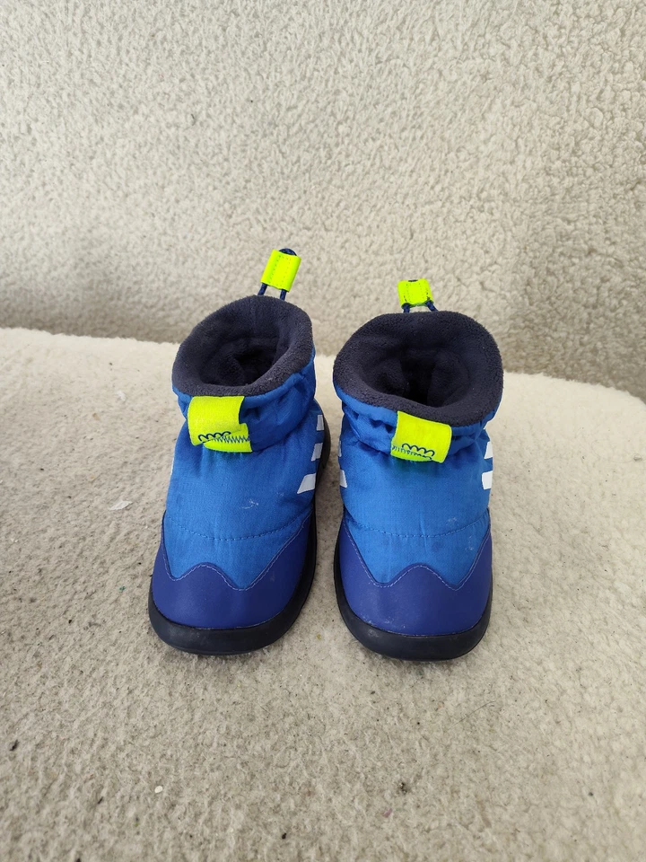 阿迪达斯男宝宝Monofit靴子7K蓝色条纹拉舒适冬季鞋 — 第 2/4 张图片