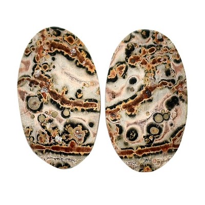 Natural Leopard Skin Jasper Pair 14.1x24.5x4 mm Oval Shape Gemstone LS30-04701
