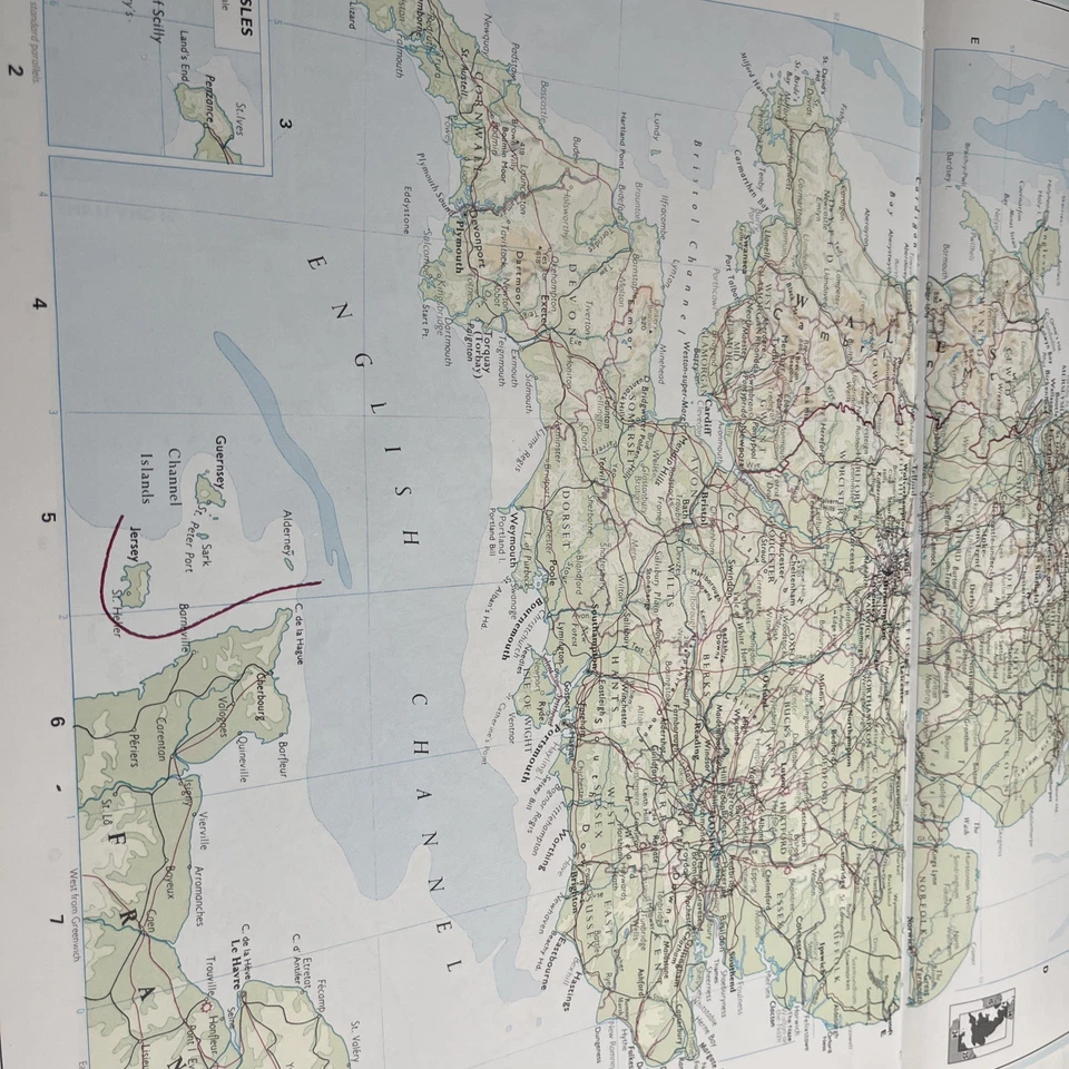 1992: Карта Англии и Уэльса PCW #12/13 Шотландии винтажный коллекционный старый принт - Изображение 3 из 4