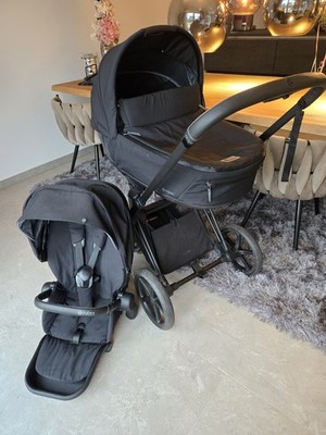 Cybex Priam Platinium Matt Schwarz Kinderwagen mit Wanne und Sportsitz