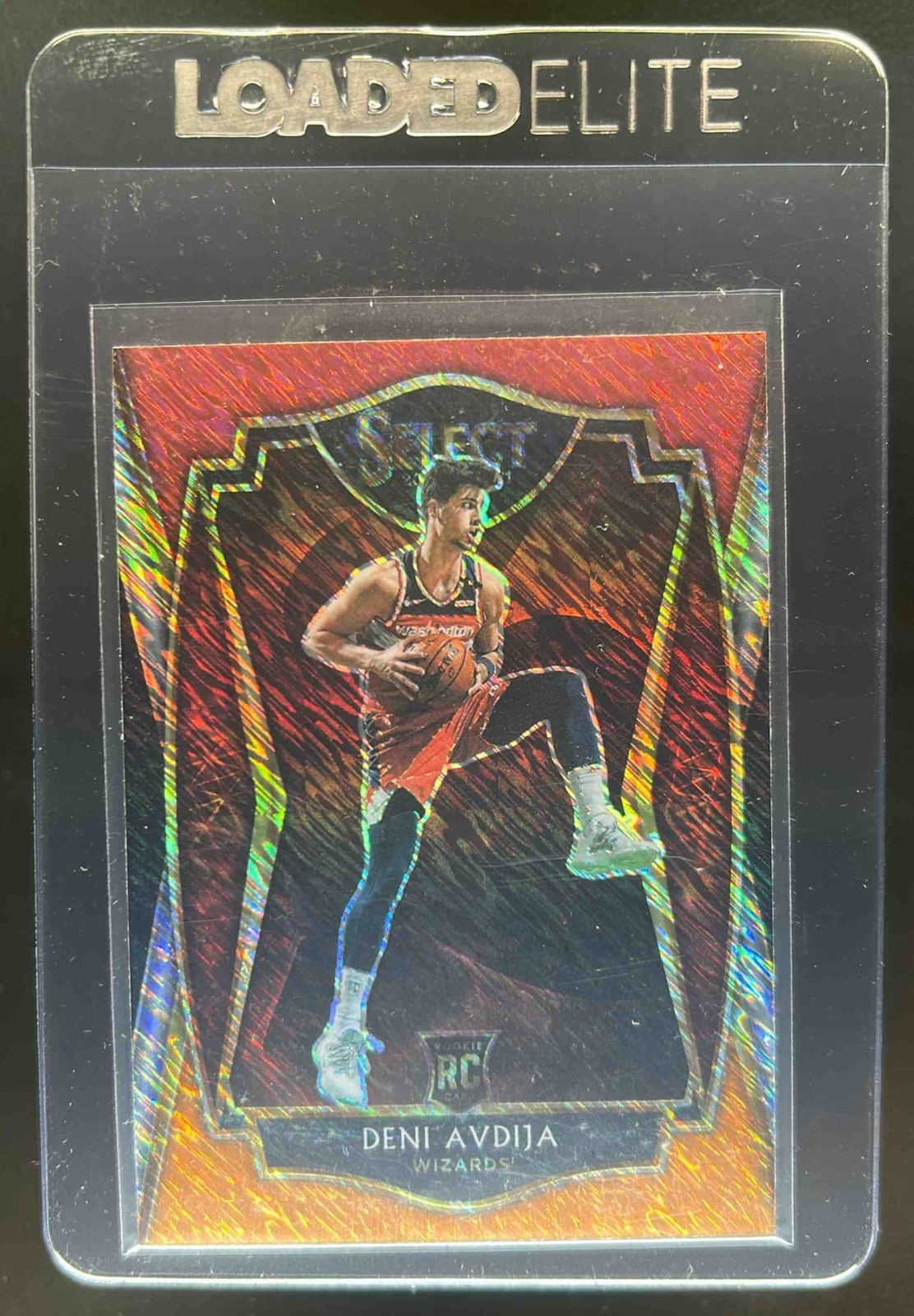 2020-21 Select Deni Avdija RC Red White Orange Shimmer Premier #180 Wizards