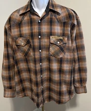 Jesse James Work Wear Multi Color Plaid Men's West Coast Choppers Pearl Snaps Lg