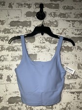 NWT Old Navy Light Support PowerSoft Longline Sports Bra - Blue Size SMALL