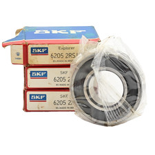 Lot of 3x SKF 6205-2RSJEM Ball Bearing 25 mm Bore, 52 mm OD, 15 mm Wd