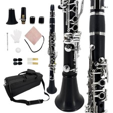 Professional Clarinet Eb Key Ebonite Clarinet Nickel Plated Free Case