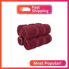 American Soft Linen Luxury Washcloths for Bathroom, 600 GSM 100% Cotton 4 Piece 