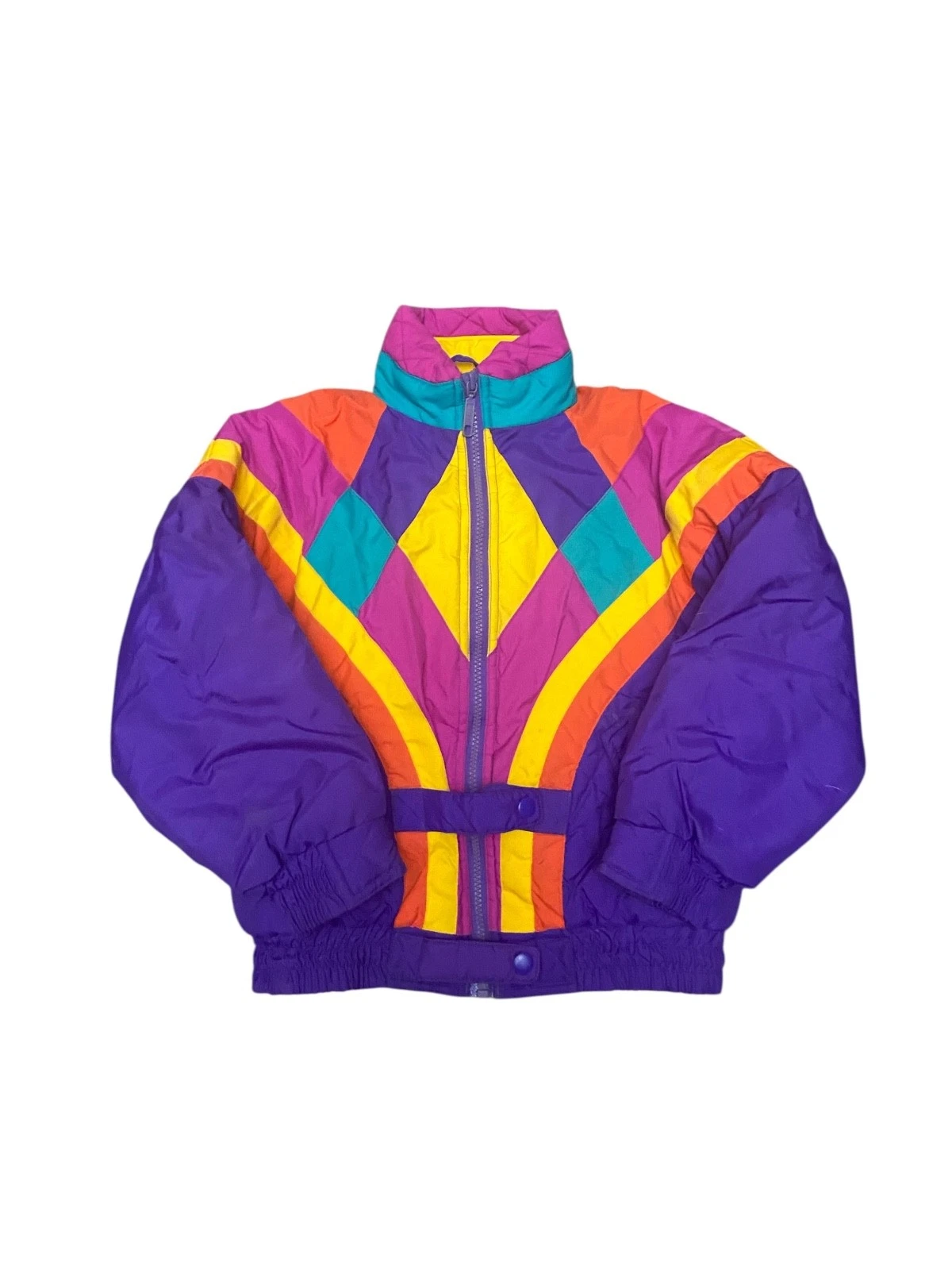 Aspen Vintage Kids Girls Retro Colorblock Snow Jacket Size 5/6 Ski Winter