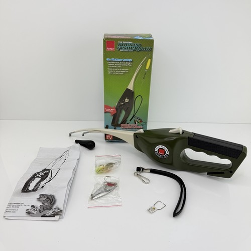 Ronco Pocket Fisherman Handheld Folding Rod & Reel Clean VG 2 Lures Casting Plug