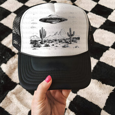 Vintage Snapback Trucker Hat Giftmas Gift Snapback  Cowboy Western Alien Hat