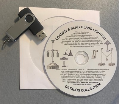 Antique Leaded Lamp Research ArtGlass Catalogs on USB Tiffany Handel Shade Parts