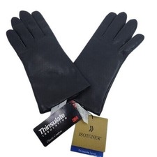 Isotoner 3M Thinsulate Lined Dark Brown Leather Vtg Women Size 7 Gloves NEW tags