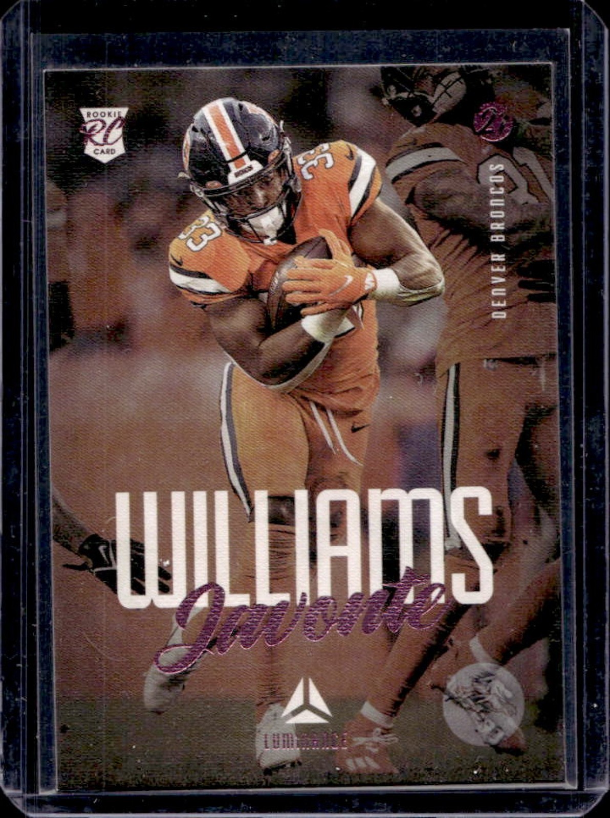 Javonte Williams Panini Chronicles Luminance Update Rookies #219 Pink