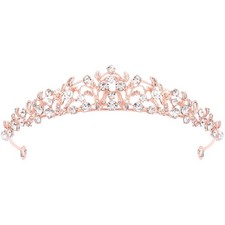 Tiaras and Crowns for Women Wedding Tiaras for Bride Rhinestone Rose Gold