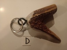 Hand Crafted Real Antler Keychain. Red, white, blue beads.