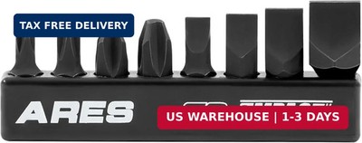 ARES 70013-8-Piece S2 Steel Impact Driver Bit Set - Includes Phillips 1,2,3,4 an