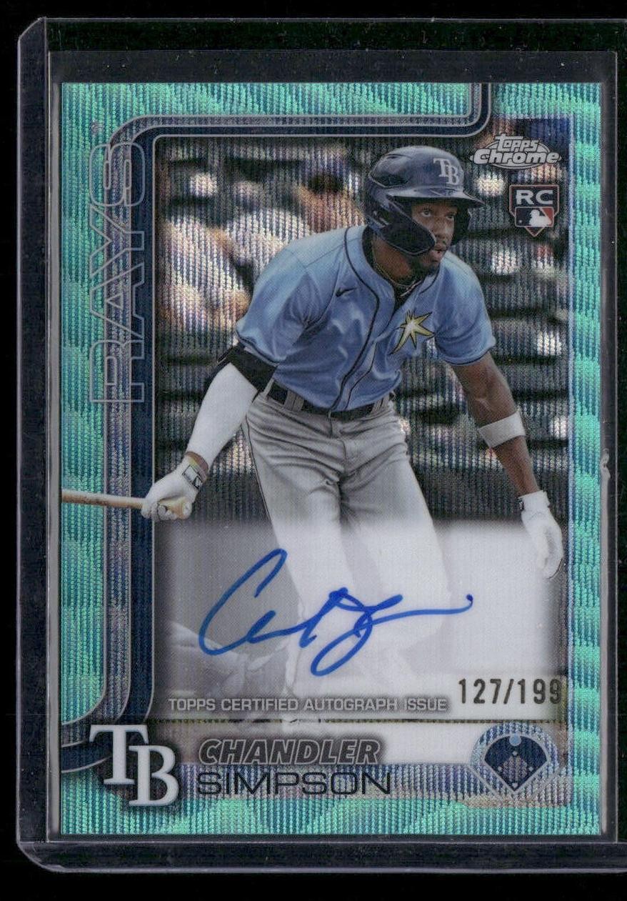 2025 Topps Chrome Chandler Simpson Rookie Autographs Aqua Wave Refractors /199