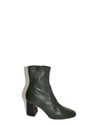 New! Loeffler Randall 7 Elise Napa 75mm Stretch Ankle Booties Dark Green DD222A