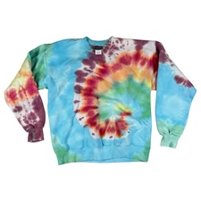 Vintage 90s Hanes Cotton Printpro Tie Dye Long Sleeve Pullover Men’s M Color VTG