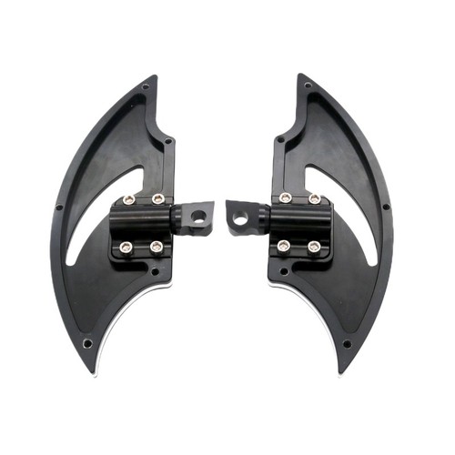 CNC Billet Floorboards Foot Pegs for Harley Touring - Black Aluminum Set - Picture 7 of 8