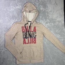 Billabong zip-up hoodie Women s Size M in a beige Color Y2K