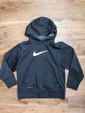 Nike Hoodie Black Youth Small Therma-fit Performance Top, 100 Polyester